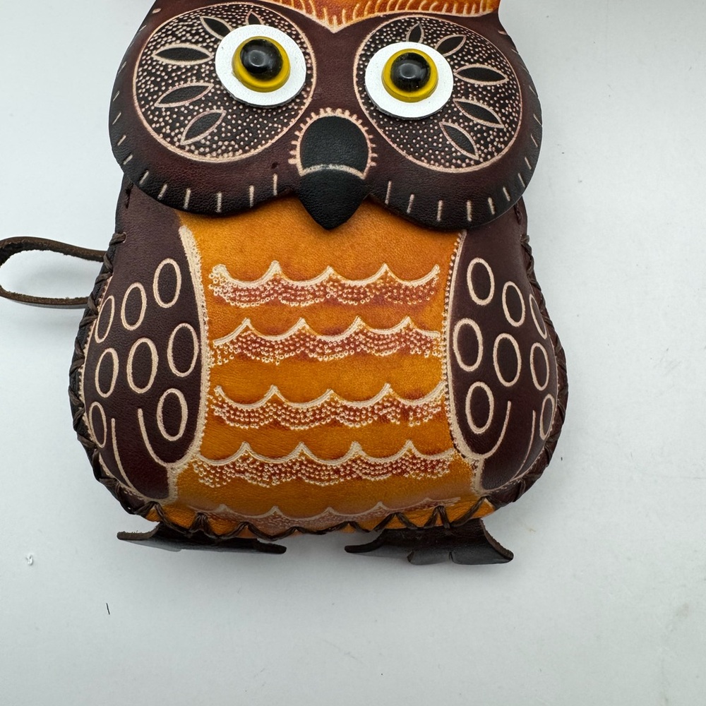 Rustic Southwest HandTooled Leather Owl Wristlet/Coin Purse - Picture 12 of 15